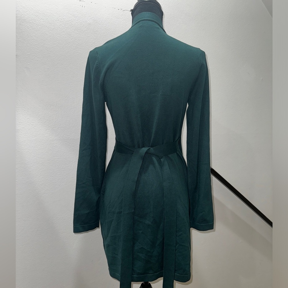Lulus Literary Lover Forest Green Wrap Sweater Dress - Picture 9 of 12